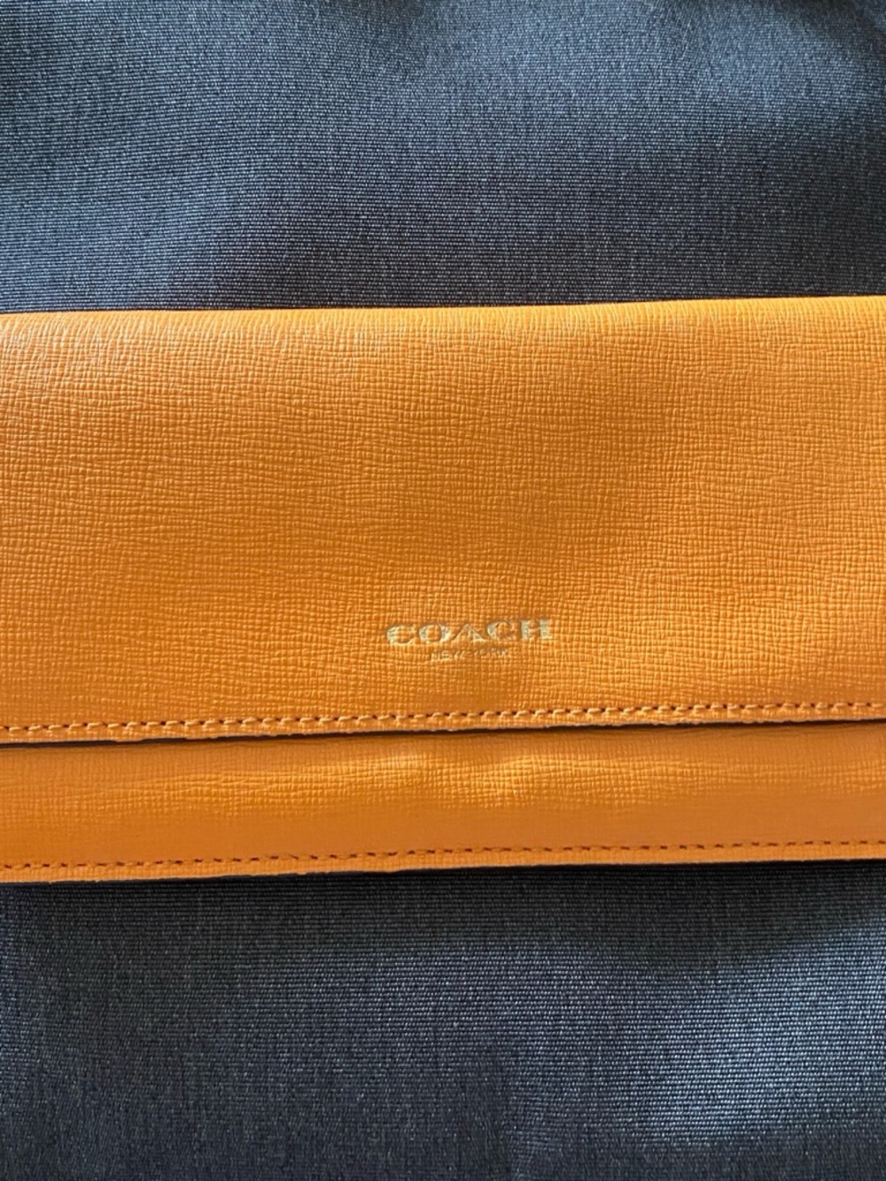 COACH Orange Saffiano-Style Continental Wallet
